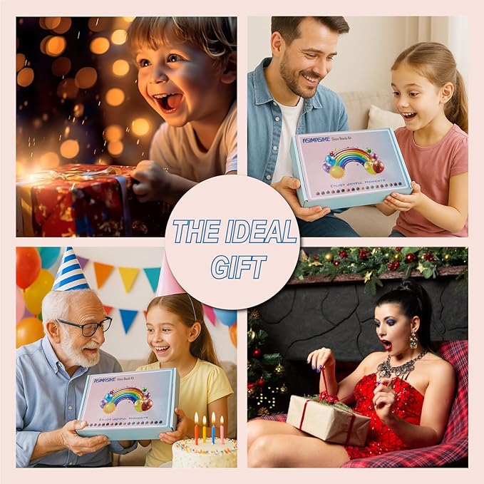 1300 Pcs Glass Beads for Jewelry Making – 8mm Beads in 48 Colors, 2 Box Set of Bulk Glass Beads for Bracelets, Crafts & DIY Gifts