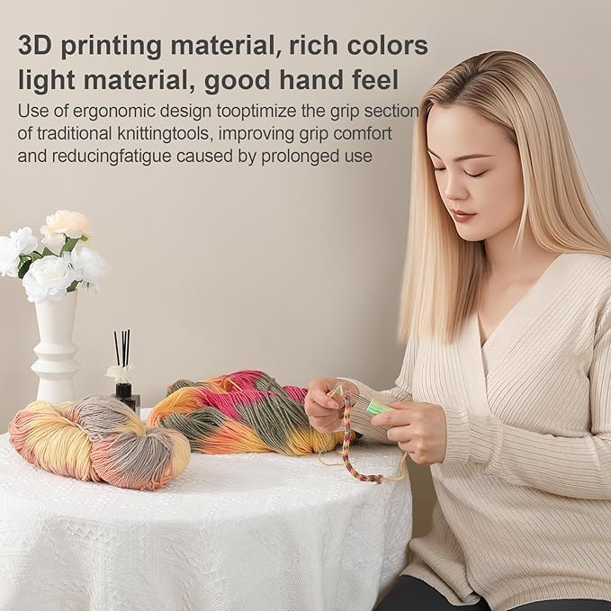 RSRIHE 4 Latch Hook Cord Knitting Tool, Cordy Icord Maker Tools, Crochet Tool for Binding-Off or Edging on Knitting Projects,Crochet Hook with Latch-Hook