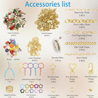 Christmas DIYJewelry Making Set 364 Pieces – Includes 156 Charms, 150 Jump Rings, 25 Extender Chains, 20 Keychains, 10 Crimp Tubes, 3-Inch Beading Wire, Support Ring & Jewelry Pliers(for parents)