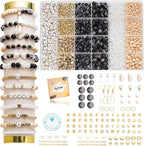 Xylise 6mm/8mm Crackle Glass Beads Bracelet Making Kit Crystal Glass Beads Jewelry Making Kit, Friendship Bracelet kit for DIY Crafts Gifts