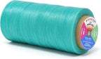 Mandala Crafts Aquamarine Flat Waxed Thread for Leather Sewing - 197 Yds 210D 1mm Polyester Leather Thread String Waxed Cord for Leatherwork, Beading, Bookbinding, Hand Stitching
