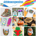 100 Colors Acrylic Paint Pens, Dual Tip Acrylic Paint Markers for Paper, Wood, Canvas, Stone, Rock Painting, Glass, Fabric, DIY, Ceramic, Art Supplies for Kids and Adults Drawing (Dot + Fine)