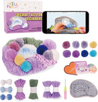 ChillFuzz Latch Hook Kits for Adults - Kids Crochet Kit for Beginners Arts and Craft Kit Moss Rug Coaster Purple Aurora