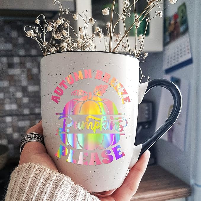 GIRAFVYINL Holographic Pink Permanent Vinyl Permanent - 12” X 10FT Glossy Hot Pink Vinyl Permanent for DIY Home and Car Decor, Tumbler