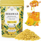 Beeswax pellets 5LB, VEGISHINE Pure and Natural Yellow Beeswax for DIY Skin Care, Lip Balm, Polishing, Lotion, Soap, Candle Making Supplies