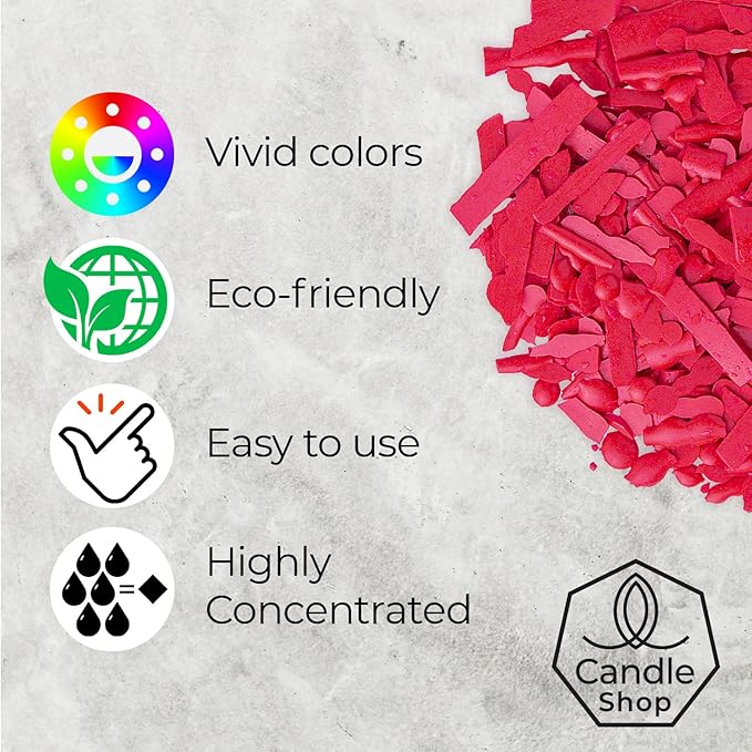 Bright Pink Candle Dye 2oz for Soy Candle Making – Highly Concentrated Candle Wax Dyes – Candle Shop Premium Color Dye Chips for Soy Wax, Beeswax, Paraffin