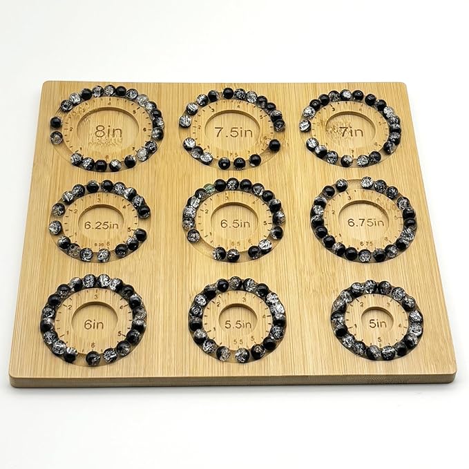 Petoysoso Bead Boards for Jewelry Making, Bamboo Beading Board for Jewelry Bracelet Making, Bracelet Bead Board for Bracelet, Jewelry Making Supplies, Sizes 5" to 8"