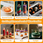 Sukh Candles Sand and Wicks for Halloween - 430G(0.94lb) Sand Candles with Wicks Purple, Orange, Black, Red, Green Refillable Candle for Weddings, Parties