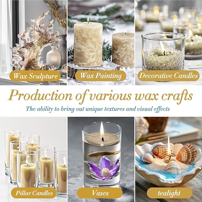 Nude Snow Pearled-Candles with Wicks - DIY Candle Sand,Pearled Sand Wax with Wicks,Pearled Wax,Refillable for Weddings,Partie,Halloween,Christmas,Thanksgiving