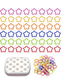 Wonafa 50 Pcs Star Metal Stitch Markers, Knitting Stitch Markers Colorful Crochet Stitch Markers with Storage Box for Crocheting Clothing Tag DIY Craft Project(Pentagram-50Pcs)