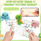 klriuliy 8PCS Crochet Kit for Beginners, 2026 Chrismas Halloween Knitting Kit with Step-by-Step Video Tutorials, Beginner Crochet Kit for Adults