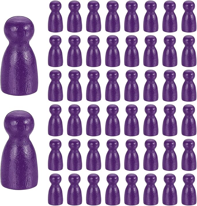 uxcell 50Pcs Wood Peg Dolls Unfinished, 1" x 1/2" Natural Wooden Blank Family Figures Peg Dolls Body for Painting, Decoration, Craft Art Projects, Purple