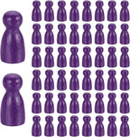 uxcell 50Pcs Wood Peg Dolls Unfinished, 1" x 1/2" Natural Wooden Blank Family Figures Peg Dolls Body for Painting, Decoration, Craft Art Projects, Purple