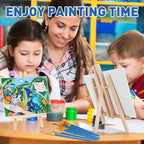 ESRICH 182 Pack Canvas with Easel Set 8 x 10 in Canvas Boards with 11.8 in Wooden Easels, Paint Brushes Canvas Panel Painting Kit for Acrylic Oil Watercolor Beginners Art Crafts Sip and Paint Party