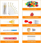 Inscraft 403 Pack Embroidery Floss Set, 250 Colors Cross Stitch Friendship Bracelet Thread with 153 Pcs Cross Stitch Tool, 4-Tier Transparent Box for Storage