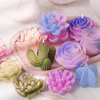 9 Pcs Flower Succulent Molds & Peony Rose Resin Candle Mold - Craft Supplies 3D Mold for Resin Casting