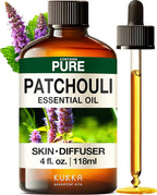 KUKKA Patchouli Essential Oils - 4 Fl Oz - for Hair, Skin, Diffuser, Aromatherapy & DIY Soap Making Scent