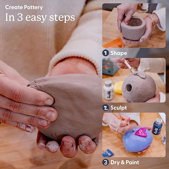 Sculpd Air Dry Clay - Premium Sculpting & Modeling Clay for Arts and Crafts - Self-Hardening Soft Clay for Adults, Teens, Kids Activities - Bulk Craft Supplies & Art Materials (2.2lbs Bulk Value Bag)