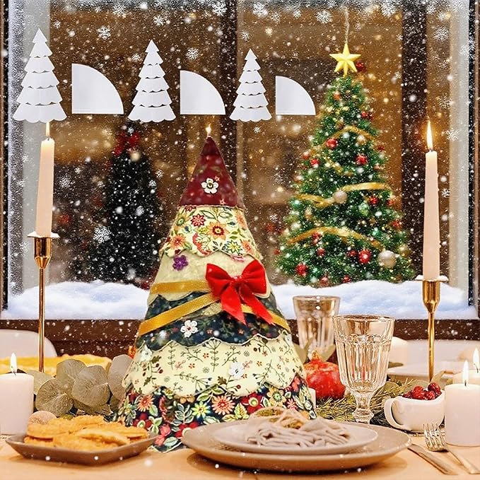 Christmas Tree Quilting Templates, 8/10/12inch Handmade Christmas Tree Sewing Pattern Template, DIY Sewing Pattern Template Ruler Tool for Home Sewing Enthusiasts, Xmas Decor Gift (15in)