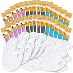 S & E TEACHER'S EDITION 330 Pcs Paint Brush Set, 300 Pcs Paint Brushes, 30 Pcs Palettes for Kids/Adults to Create Art Painting