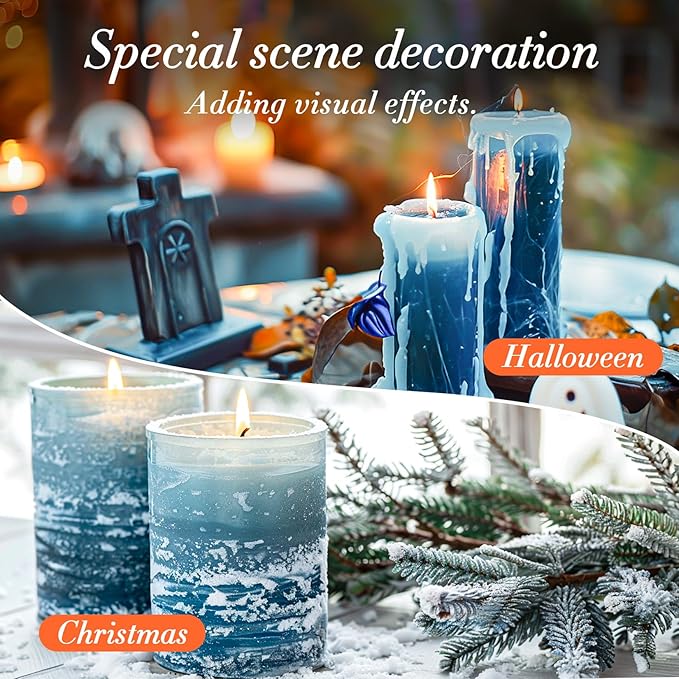 Sukh Blue Candle Sand with Wick - 430G(0.94lb) Sand Candle with Wicks Refillable Candles for Weddings, Parties, Halloween, Christmas