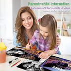 Scratch Art Painting Kit for Adults-8 Sheets A4 Rainbow Scratch Painting Paper Craft Set with City Landmarks|Stress Relief Gift for Travel&Craft Lovers|Scratch Art Home Decor(Europe Series 1)