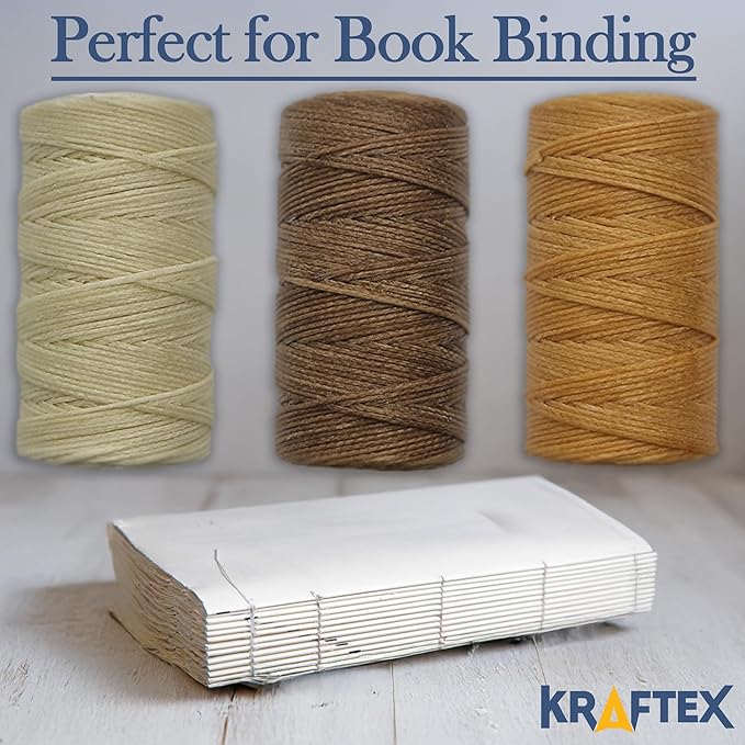 Waxed Thread 3X Wax Thread, 65 Yardx0.8mm Wax String, 150D Waxed Leather String in Cream, Tan and Brown, Perfect Dream Catcher Supplies