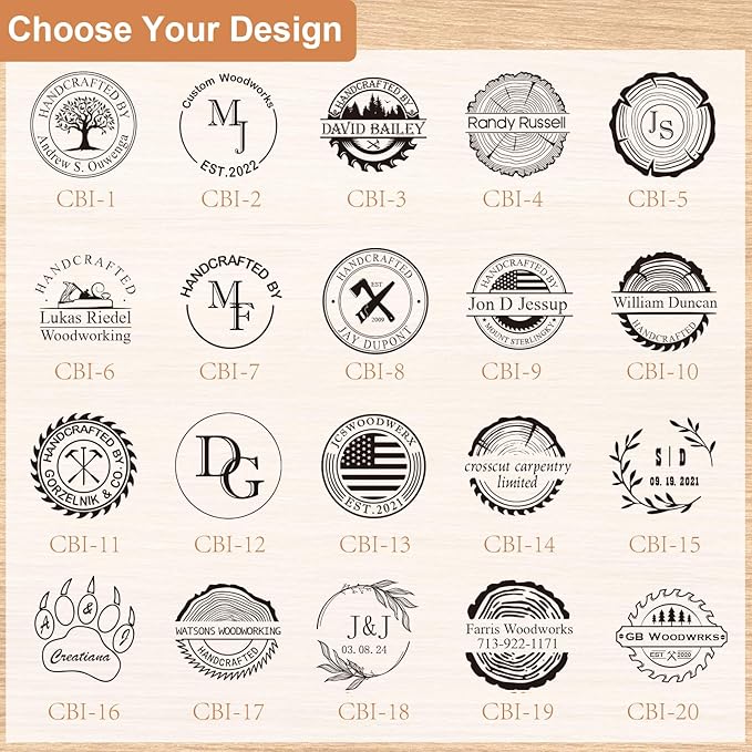 Terwex Custom Electric Branding Iron for Wood, Black Temperature-Controlled Wood Branding Iron Personalized Metal Stamp, Logo Branding Irons Letter Stamp for Leather Food, Woodworking Tools(2")