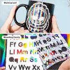 GIRAFVINYL Black Holographic Permanent Vinyl Roll - 12" X 10FT Glossy Rainbow Adhesive for Cup, Sticker, Home and Car Decorations