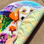 MeoobkCraft Alpine Sweetpea for Latch Hook Kits for Adults Beginners Dog Pre-Printed Latch Hook Rug Kits Embroidery Cross-Stitch for Home Home Decoration 19.7 x 19.7in