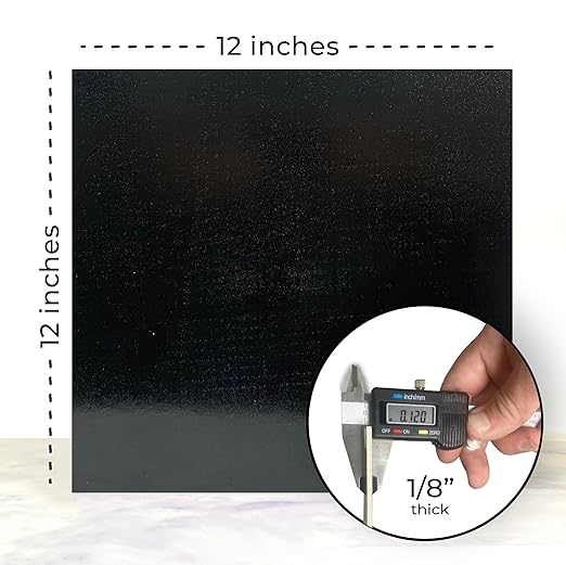 1/8" Black | Basswood Colored Wood 12x12 inches Sheets, 1/16th & 1/8th, thicknesses Available, Glowforge Ready, Natural Unfinished Wood for Crafts | White, Black, & Multiple Colors Available