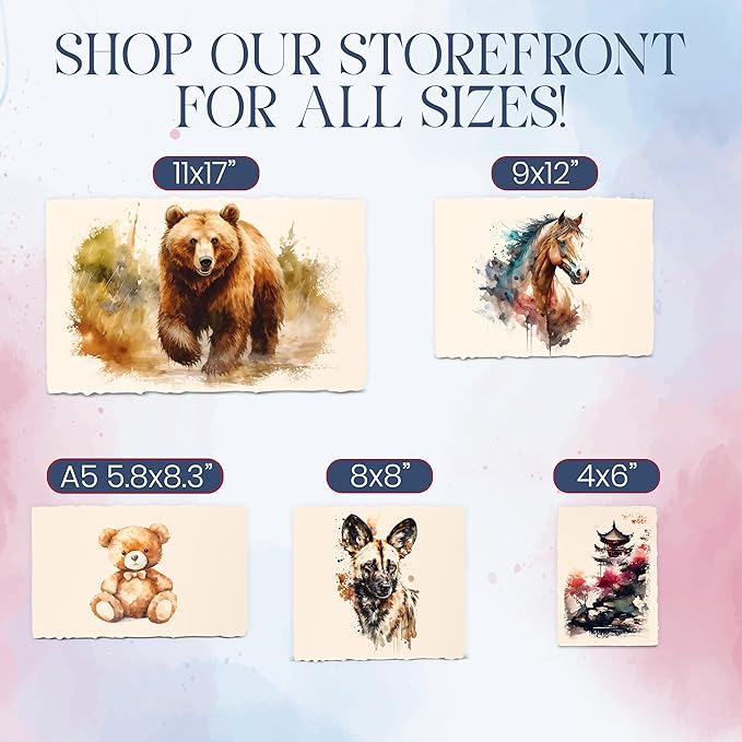 Wanderings Thick Handmade Watercolor Paper with Deckled Edge A5-5.8x8.3-500GSM Premium Ivory Cold-Pressed Textured Mixed Media Paper Made with Recycled Cotton - 15 Loose Leaf Sheets