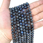 6MM 60PCS Natural Labradorite Gemstone Crystal Spacer Loose Beads for Jewelry Making DIY Bracelet 15 Inches 1 Strand A Grade