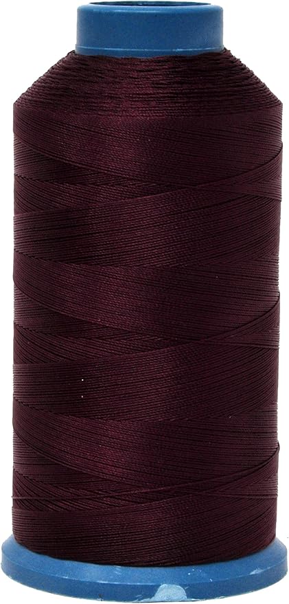 Mandala Crafts Bonded Nylon Thread Burgundy Heavy Duty Sewing Threads - 1500 YDs Size 69 210D T70 Tex 70 Thread for Leather Jeans Weaving Outdoor Marine Upholstery Threads