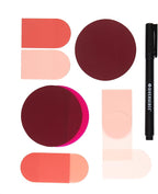 DiverseBee Transparent Sticky Notes (Includes Quick Dry Pen), Cute Clear Sticky Tabs, Translucent Page Flags Book Markers Stickers, Planner Accessories Bible Journaling Study Office Supplies (Marsala)