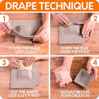 Byllstore 3-Pack Square Pottery Molds | Create Bowls & Plates | 4″, 6″ & 8″ Ceramic Tops | Interchangeable Handle