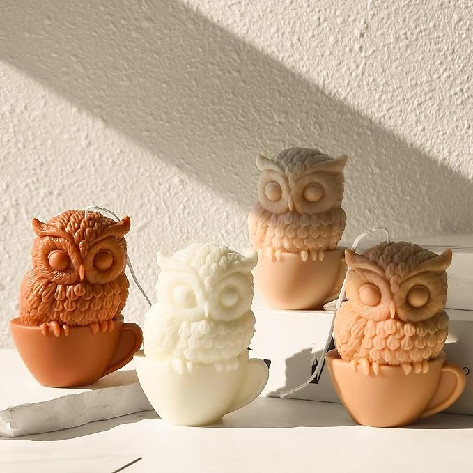 Owl Animal Resin Mold - Resin Casting Silicone Molds for Home Decor & Candle Making Wave Spiral Mold