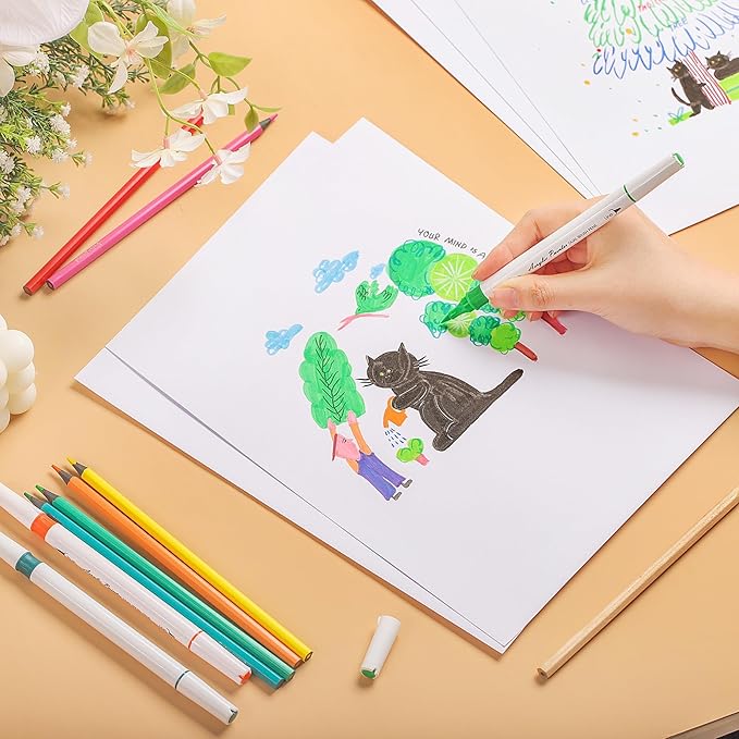 100 Sheets White Cardstock 8.5 X 11 Inches, 92lb/250gsm Heavy Weight Printer Thick Card Stock Paper, Construction Paper for Crafts and DIY Cards Making UAP24WH100