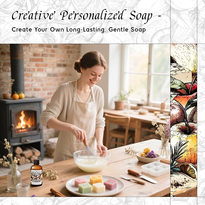 HIQILI Apple Cider Fragrance Oil - Making DIY Candle & Soap, Luxury Wine Scented, for Home & Office Essential Oil Diffuser Use - 1 Fl Oz