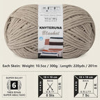 #6 Super Bulky Blanket Yarn for Crocheting - 4 Skeins(Each 10.5oz/300g, 220yds/201m), Chunky Chenille Thick Plush Big Soft Yarn for Crocheting Knitting Blankets, Khaki