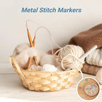 Wonafa 50Pcs Heart-Shaped Metal Stitch Markers,Metal Colorful Crochet Stitch Markers,with Storage Box for Crocheting Clothing Tag DIY Craft Project (Heart-Shaped-50Pcs)