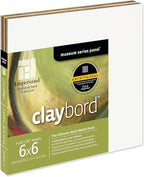 Ampersand Art Supply Wood Painting Panel: Museum Series Claybord, 6" x 6" - Pack of 4, 1/8" Flat Profile