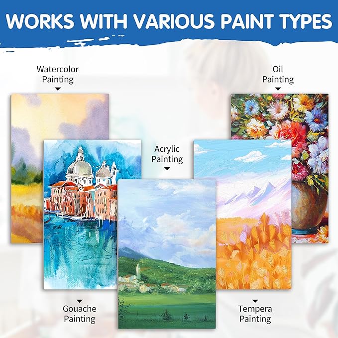 FIXSMITH Stretched Canvas for Painting 24x36 Inch, 2 Pack,Primed Large Canvas,100% Cotton,5/8 Inch Profile of Super Value Pack for Acrylics,Oils & Other Painting Media