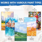 FIXSMITH Stretched Canvas for Painting 24x36 Inch, 2 Pack,Primed Large Canvas,100% Cotton,5/8 Inch Profile of Super Value Pack for Acrylics,Oils & Other Painting Media