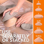 Byllstore 3-Pack Oval Pottery Molds | Create Bowls & Plates | 4″, 6″ & 8″ Ceramic Tops | Interchangeable Handle