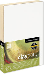 Ampersand Art Supply Wood Painting Panel: Museum Series Claybord, 9" x 12", 3/4" Cradled Profile