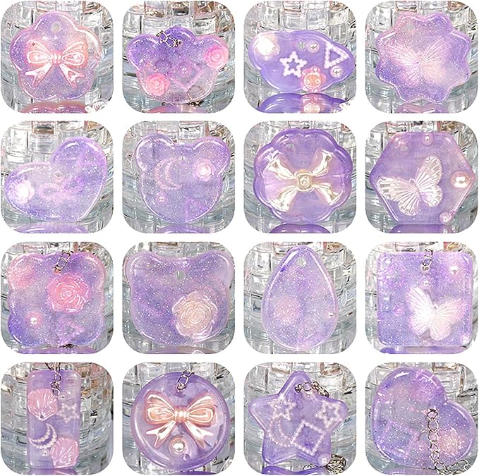 16 Pack Pendant Mold Earring Mold Rectangle Pendant - Resin Casting Silicone Molds for Home Decor & Candle Making Wave Spiral Mold