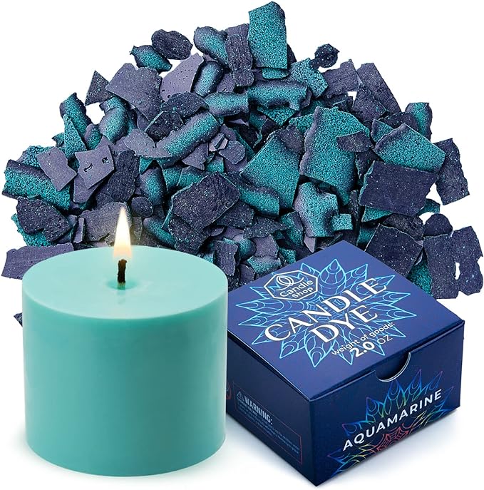 Aquamarine Candle Dye 2oz for Soy Candle Making – Highly Concentrated Candle Wax Dyes – Candle Shop Premium Color Dye Chips for Soy Wax, Beeswax, Paraffin