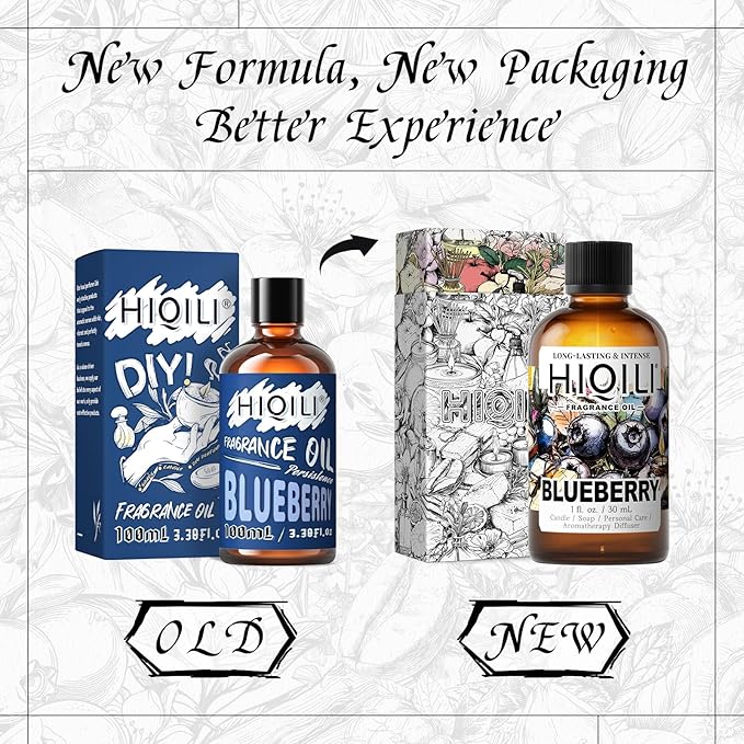 HIQILI Blueberry Fragrance Oil for Candle & Soap Making, Fruity Scents for Reed Diffuser Oil Refill, Add to Lotion, Body Wash - 1 Fl Oz