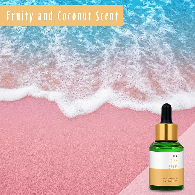 Pink Sands Fragrance Oil, MitFlor 30ml Premium Scented Oil, Large Size Fragrance Essential Oils for Diffuser, Soap & Candle Making Scents, Home Diffuser Oil